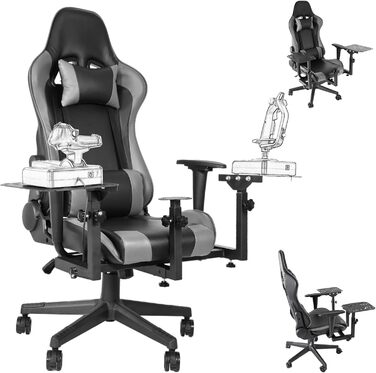 Крісло-кріплення для симулятора польоту Anman, багатофункціональне гоночне крісло, сумісне з важелем та дросельною заслінкою Airbus A10C, рокером та дросельною заслінкою, багатосценне застосування, джойстик та педаль дросельної заслінки не входять до комп