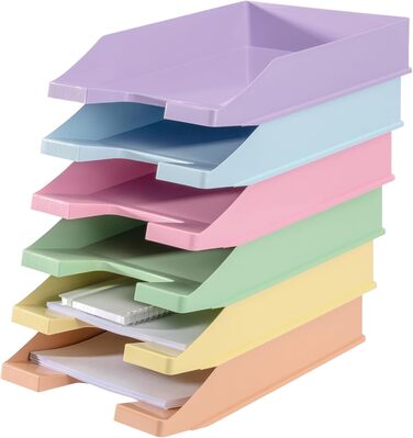 Класичний лоток для листів HAN, 10 предметів, настільний органайзер, канцелярське приладдя, лотки для документів, офісні матеріали, лоток для листів, лоток для документів, формат до A4/C4, 1027-X-887, пастельно-фіолетовий