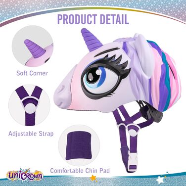 Дитячий велосипедний шолом - 3D шолом єдинорога та шолом акули для дівчаток, хлопчиків 3-8 років, регульований дитячий шолом для в