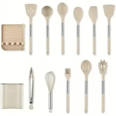Набір кухонного приладдя, 13 предметів, бежевий