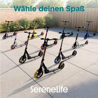 Дитячий самокат SereneLife Cityroller великі колеса, складаний, регулювання висоти, до 100 кг, камуфляж