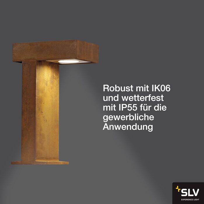 Світлодіодний всередині, сталевий, 8,6 Вт, інтегрований, іржавий, 19 x 19 x 40 см (Bollard Light Pathlight 40 см), 233407 Rusty 40 Iron Rusted