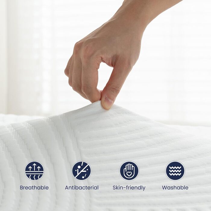 З піни з ефектом пам&39яті - двошаровий наматрацник, 2 дюйми, просочений гелем, сертифікований Oeko-TEX та CertiPUR-US - з чохлом на блискавці, який можна прати, розмір King