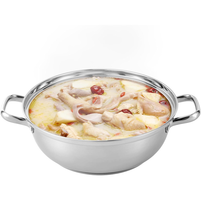 Шарова каструля під тиском, каструля під тиском з нержавіючої сталі зі скляною кришкою для газових індукційних електрокерамічних п