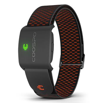 Пульсометр COOSPO HW9, Bluetooth ANT та датчик LED та Smart HRM, водонепроникний IP67, браслет для монітора серцевого ритму, сумісний з Polar, Wahoo, Garmin, Zwift, Elite HRV, чорний