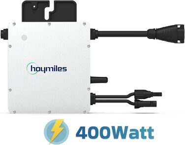 Балконна електростанція SUNNIVA 460 Вт ДВОФАЗІАЛЬНА FULLBLACK у комплекті з розеткою, інвертор HOYMILES 400 Вт, комплект фотоелектричної сонячної системи, двосторонній сонячний модуль N-типу зі скловолокна потужністю 460 Вт, кабель 5 м