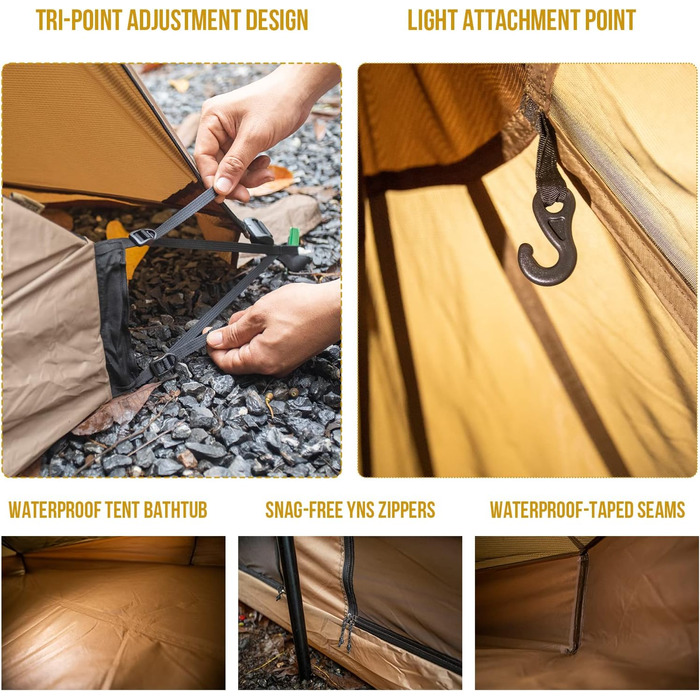 Напівкупольний сітчастий внутрішній намет на 2-3 особи з водонепроникною підлогою 4000 мм для кемпінгу та походів, пірамідальний намет на 4-6 осіб