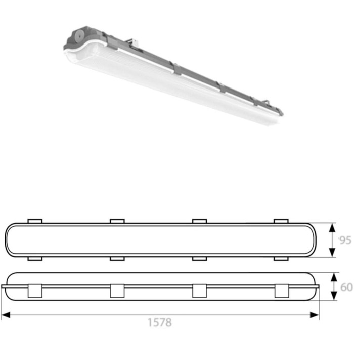 Освітлення вологих приміщень ванна освітлення підвал майстерня IP65 8 шт. T8 LED 150cm 24W 4000K G13 офісна лампа, 4 шт., LED