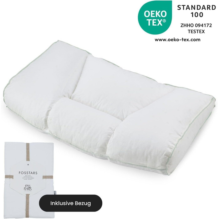 Хіропрактична подушка для ліжка середнього розміру, м&39яка подушка для шиї та плечей, гіпоалергенна, пухова альтернатива підтримка шиї, винайдена данським хіропрактиком (58 x 34 x 13 см) середнього розміру