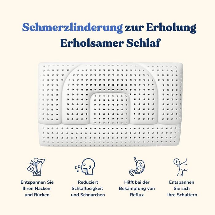 Ортопедична подушка для шиї з піни з ефектом пам&39яті 704014 см ергономічна, знеболювальна, зменшує хропіння, нековзна, підходить для алергіків Wellness Pillow Milano (низька 12 сантиметрів)