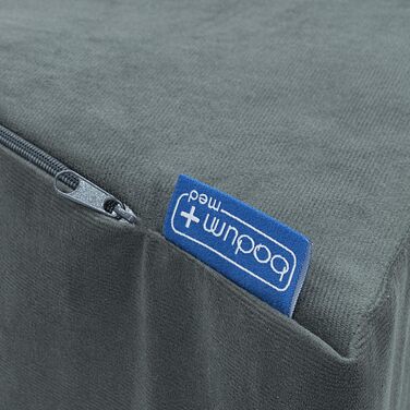 Подушка-клиноподібна подушка Badum Relax (60x50x21 см) з подушкою для голови, подушкою для спини, розслаблюючою подушкою, подушкою для ліжка, дивана, подушкою для читання з піною з ефектом пам&39яті, подушкою для книги, чохлом, що прається, сірим