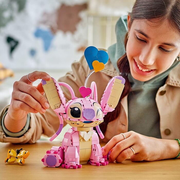 Ліло та Стіч - Набір для будівництва з 3 повітряними кульками у формі серця та 1 метеликом Креативна прикраса - Подарунок для дівчаток, хлопчиків віком від 9 років та дорослих 43257