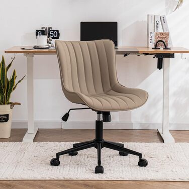 Ергономічне офісне крісло YOUTASTE, регульоване по висоті офісне крісло, офісне крісло зі штучної шкіри та колесами, обертове крісло з функцією гойдання, комп&39ютерне крісло з вантажопідйомністю 150 кг, хакі