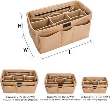 Організатор Ropch Bag для жіночої сумки, багатофункціональний органайзер для косметики, органайзер для сумки для підгузників, беже