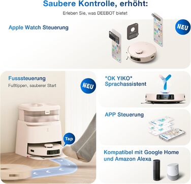 Робот-пилосос ECOVACS DEEBOT T30 PRO OMNI з міні-станцією, з технологією TruEdge, дизайном ZeroTangle, потужністю всмоктування 11