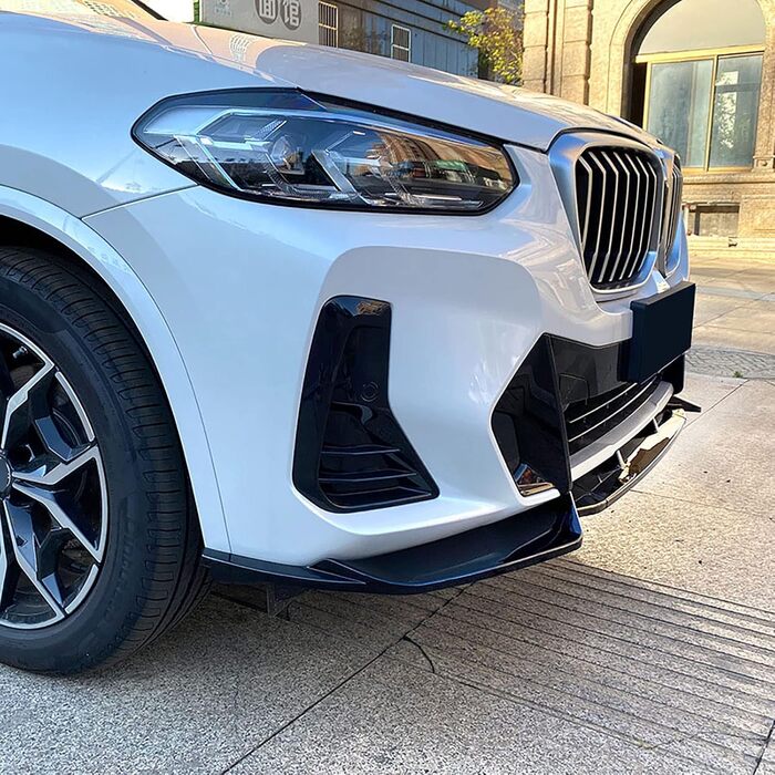 Автомобільна передня лопата Губокол Спойлер для BMW X3 G01 X4 G02 M Pack Кінець 2022, Підборіддя Бампер Дифузор Корпус Декоративний захист Аксесуари для стилізації, Глянцевий чорний Звичайний Глянцевий Чорний