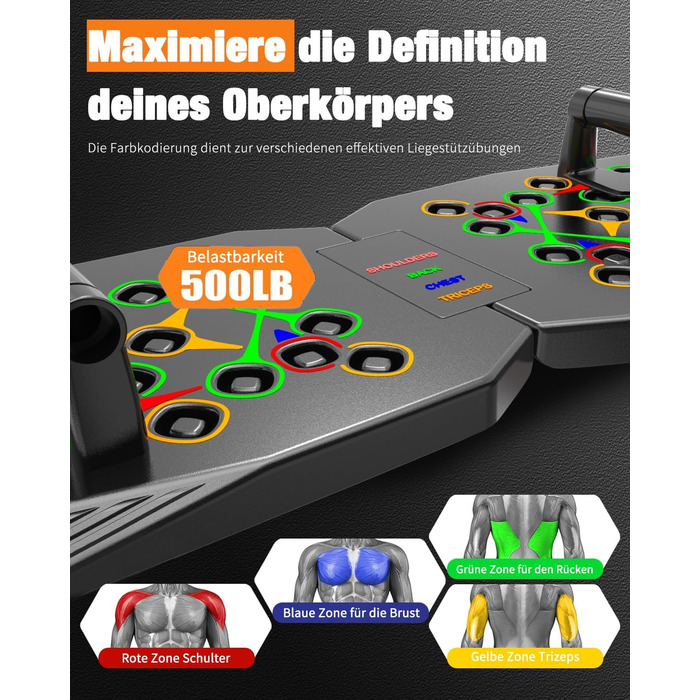 Дошка для віджимань 20-в-1, чорна, складна багатофункціональна дошка для домашнього тренування, портативна рама для віджимань, регульована дошка для віджимань, чорна, так, для чоловіків