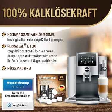 Таблетки для видалення накипу Coffeeano 50 для кавомашин та автоматичних кавоварок. Таблетки для декальцинації Delonghi, Siemens (серія EQ), Jura, Krups, Bosch, Miele, Melitta, WMF та інших. 50 таблеток