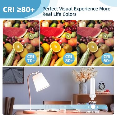 Контактні лампи PLC Tube 26W, холодне біле світло 6500K, 1600LM, 2U подвійна обертова трубка, високоефективна люмінесцентна лампа з низьким споживанням, підходить для кухні, їдальні, офісу, 24d-3 2-