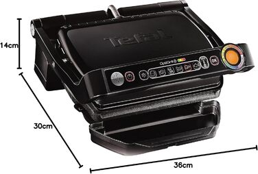 Контактний гриль TEFAL GC7128 OPTIGRILL 6 автоматичних програм Ручний режим з 4 режимами температури Ідеальні результати приготування на грилі завдяки вимірюванню товщини Чорний