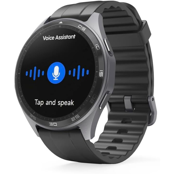 Розумний годинник Hama (кольоровий AMOLED-дисплей 1,43 дюйма, GPS, функція телефону, водонепроникний, WhatsApp, голосовий помічник, трекер сну, 110 спортивних режимів плани тренувань, крокомір, пульсометр, калорії тощо) чорний