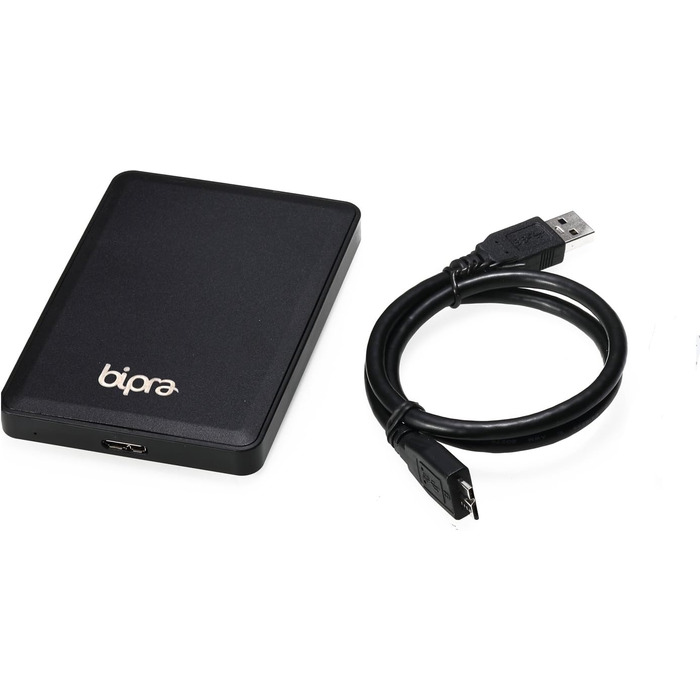 Ультратонкий зовнішній жорсткий диск з USB 3.0, NTFS, чорний, від Bipra 1000GB 1TB