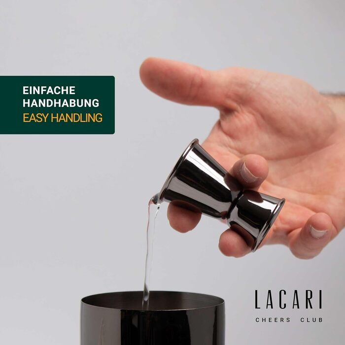 Преміум-набір бармена Lacari ORIGINAL – Boston Shaker на 17 предметів з нержавіючої сталі (чорний)