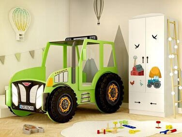 Дитяча шафа для одягу з 2 дверцятами та фермерським мотивом - Міцні та яскраві меблі для дитячої кімнати 60X75X190 см PL 699