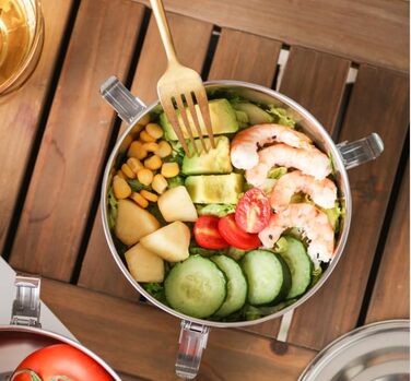 Контейнери з нержавіючої сталі з кришками, 3 шт., ланч-бокс з нержавіючої сталі 304, герметичний металевий контейнер, ідеально підходить для походів, обідів, залишків їжі, супів, салатів