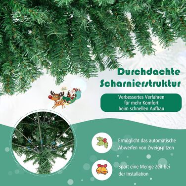 Штучна ялинка складна 180 см COSTWAY