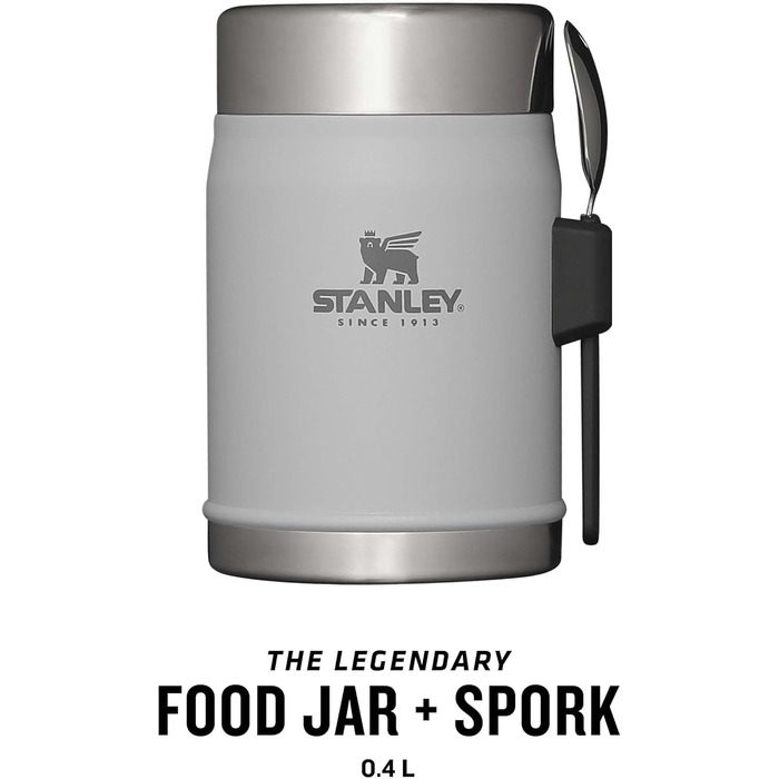 Термоконтейнер для їжі з виделкою 400 мл - Зберігає їжу гарячою або холодною протягом 7 годин - Підігрівач з нержавіючої сталі - Б