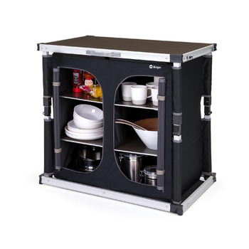 Кухня для кемпінгу BERGER Tampere M Складана шафа для кемпінгу з відділеннями для зберігання та сумкою для перенесення Кухня для кемпінгу на свіжому повітрі, Складана кухонна шафа для кемпінгу з алюмінієвою рамою, Кухонна шафа для кемпінгу (M)