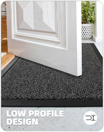 Килимок для вулиці COLOR&GEOMETRY брудозахисний килимок для використання всередині та зовні приміщень, стійкий до атмосферних впливів, міцний, миється ефективний брудозахисний килимок для вхідних дверей, входу, патіо, саду, темно-сірий 691 см (прямокутний