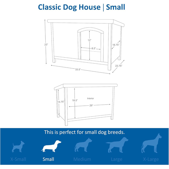Всепогодна складна собача будка &39natura Dog House Classic Flat Roof, SM 85 58 60 см, коричнева&39 - 39551