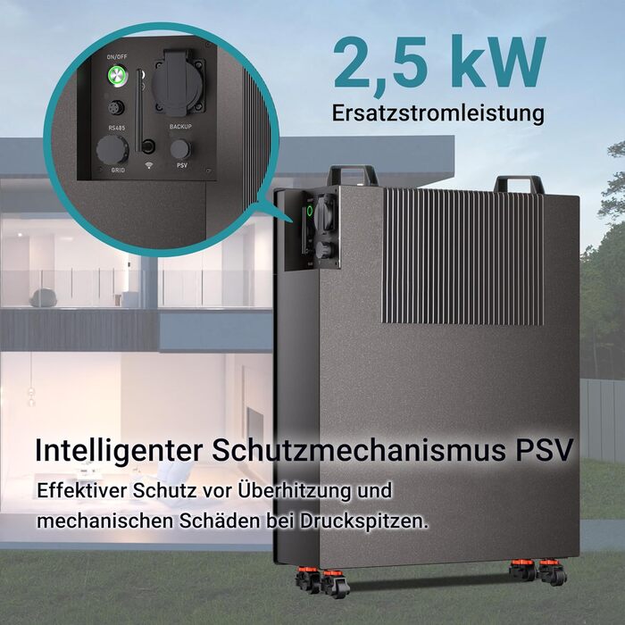 Сонячна система накопичення енергії нового покоління зі змінним струмом, технологія plug-and-play, потужність заряджання/розряджання 2500 Вт, IP65, аварійне живлення, керування за допомогою застосунку, можливість розширення до 20,48 кВтгод, 10-річна гаран