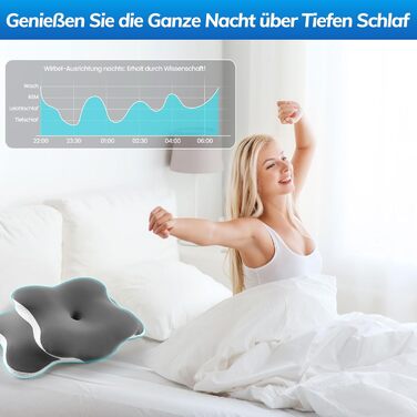 Ортопедична подушка, подушка з піни з ефектом пам&39яті, ергономічна подушка для голови зменшує біль у шиї та головний біль, подушка для підтримки шиї для сну на боці, спині та животі, дихаюча та яку можна прати