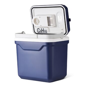 Електричний кулер Storeo Basics з функцією охолодження та нагрівання, 12 В постійного струму/230 В змінного струму для використання в автомобілі та вдома, 24 літри, синій