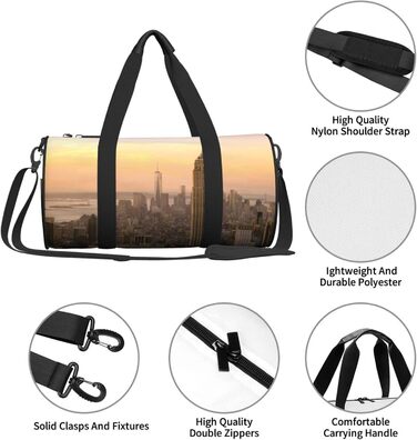 Велика спортивна сумка-мішок для подорожей Емпайр Стейт Білдінг, міцна та об'ємна, чорного кольору, універсальний розмір