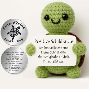 М'яка іграшка Pocket Hug Positive Turtle 7 см, в'язана вовна