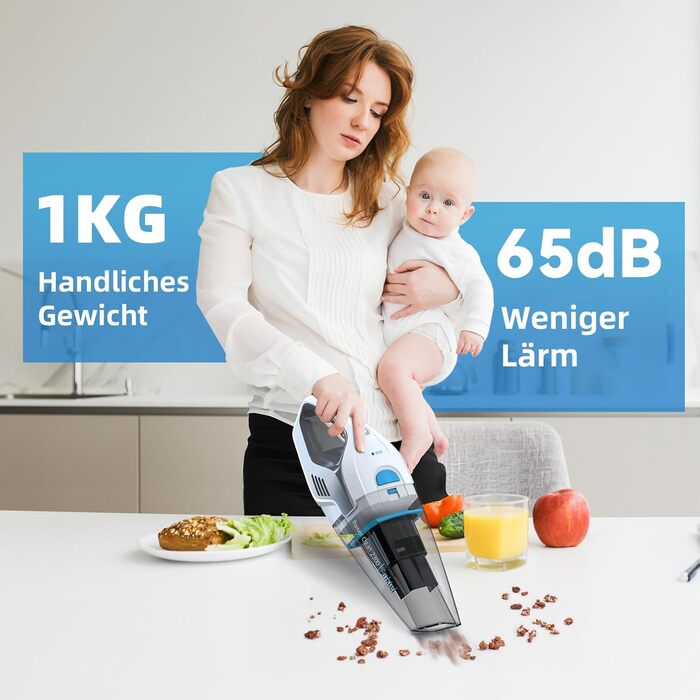 Переможець тесту ручного пилососа Anktel 14,8V 9700Pa з зарядною станцією Ручний пилосос без мішка для збору пилу з миючим фільтро