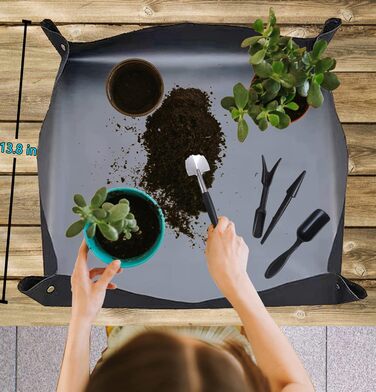 Набір інструментів для бонсай та сукулентів, 30 предметів комплект для початківців, включаючи килимок для пересадки, чохол з PU-шкіри та секатор для бонсай. Ідеальний подарунок для жінок та любителів рослин.