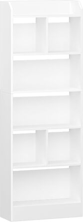 Книжкова полиця Hzuaneri, з 6 полицями, полиця для зберігання, окремостояча полиця, для вітальні, офісу, спальні, 24 x 60 x 170 см, білий BC11103 шт. Білий 24 x 60 x 170 см