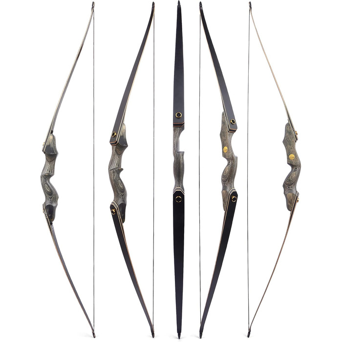 Рекурсивний лук MILAEM 60" (152 см), 30–60 фунтів, праворукий, дерев’яна рукоятка