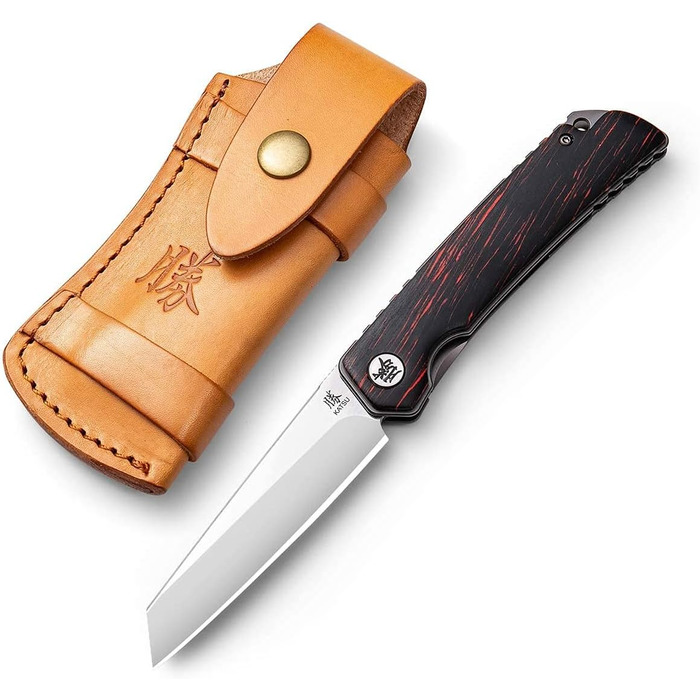 Складаний ніж кишеньковий ніж з ручкою G10, одноручний ніж для виживання на відкритому повітрі зі сталевим лезом D2 зі шкіряними п