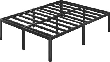 Металеве ліжко 180x200 см з круглими ніжками, висота 46 см, каркас двоспального ліжка з металевою рейковою основою, чорний колір 180 x 200 см 46 см