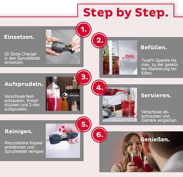 Капсули 8,4 г (упаковка 6x10) - Содові капсули підходять для Sodamaker Classic, Twist'n Sparkle & Gourmet Whip - Картриджі CO2 для смачних газованих напоїв та коктейлів - Зроблено в Австрії, 2