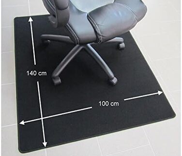 Килимок для офісного крісла, захисний килимок для підлоги, офісний килимок - надзвичайно висока якість Чорний велюр. 100x140 см