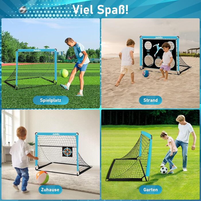 Футбольні ворота, 3 режими, складні футбольні ворота для саду, дитячі футбольні ворота з 6 конусами, мішенню та сумкою для перенесення, футбольні ворота 120 x 90 x 90 см для використання в приміщенні, на вулиці, в саду, на газоні, на пляжі, поліестер