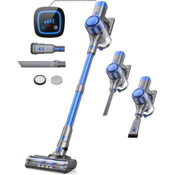 Акумуляторний пилосос 450 Вт/38000 па з настінною зарядною станцією та автоматичним режимом і світлодіодним сенсорним екраном, аку