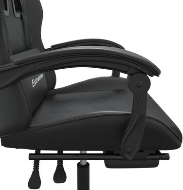 Ігрове крісло Gecheer Офісне крісло Ігрове крісло Ергономічне ігрове крісло з підставкою для ніг, поворотне, чорне, зі штучної шкіри